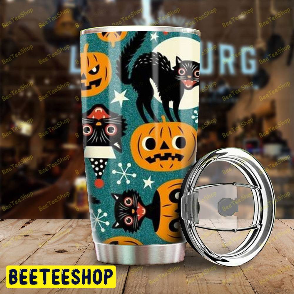Cats Pumpkins Halloween Pattern 129 Tumbler Cats Pumpkins Halloween Pattern 129 Tumbler