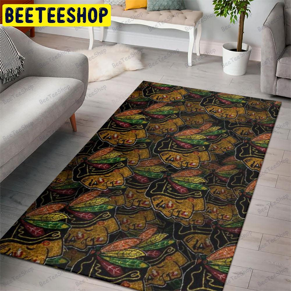 Chicago Blackhawks 24 American Sports Teams Beeteeshop Rug Rectangle Chicago Blackhawks 24 American Sports Teams Beeteeshop Rug Rectangle