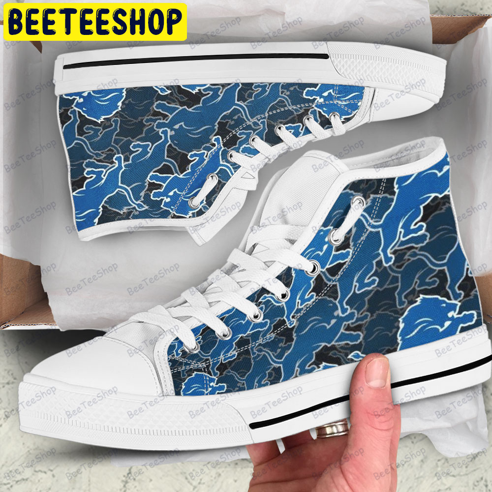 Detroit Lions 22 American Sports Teams Adults High Top Canvas Shoes Detroit Lions 22 American Sports Teams Adults High Top Canvas Shoes