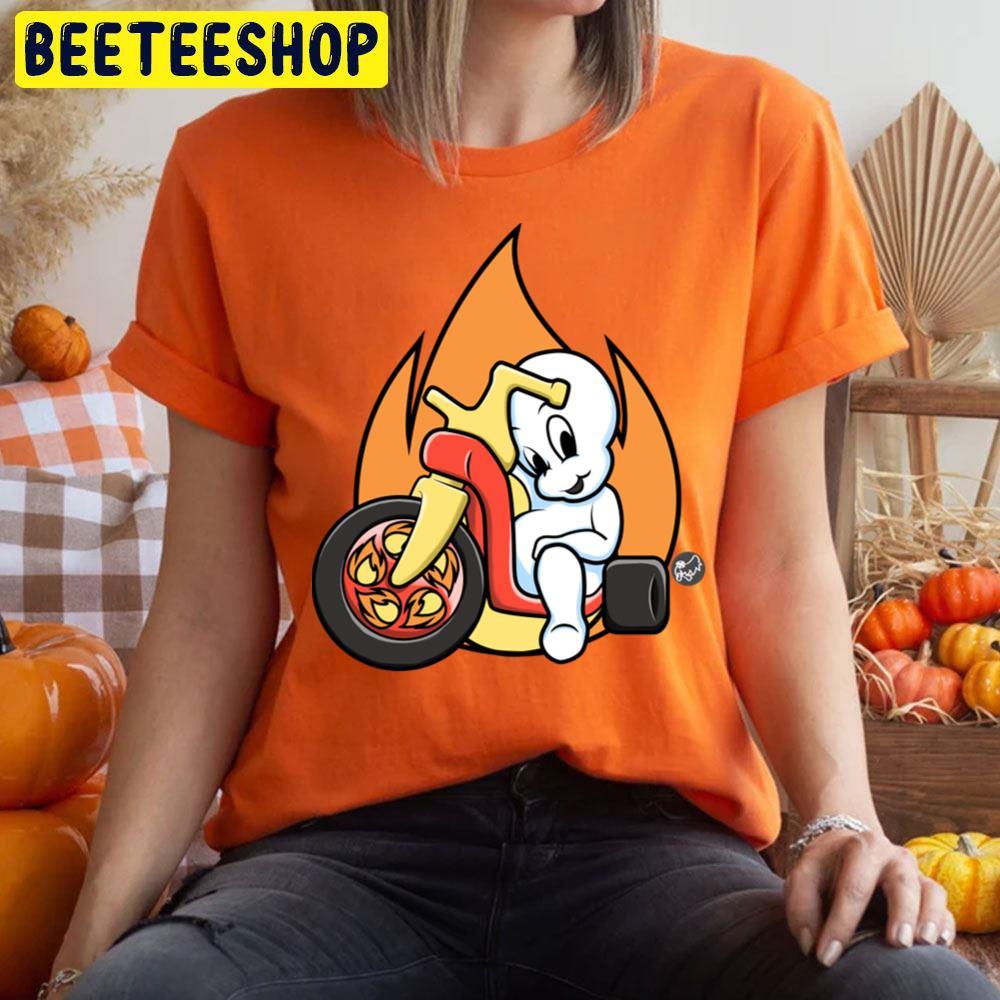 Fire Ghost Rider Casper Happy Halloween Beeteeshop Trending Unisex T-Shirt Fire Ghost Rider Casper Happy Halloween Beeteeshop Trending Unisex T-Shirt