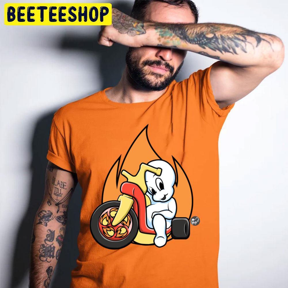 Fire Ghost Rider Casper Happy Halloween Beeteeshop Trending Unisex T-Shirt Fire Ghost Rider Casper Happy Halloween Beeteeshop Trending Unisex T-Shirt