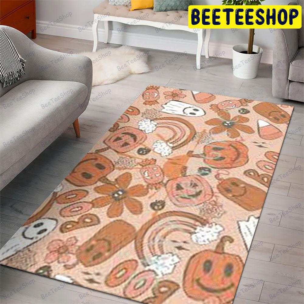 Ghosts Pumpkins Halloween Pattern 047 Beeteeshop Rug Rectangle Ghosts Pumpkins Halloween Pattern 047 Beeteeshop Rug Rectangle
