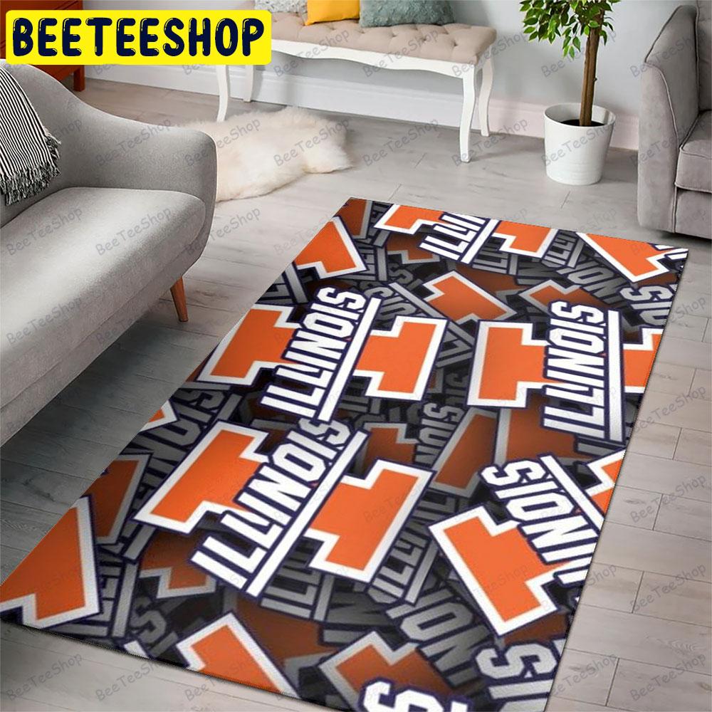 Illinois University American Sports Teams Beeteeshop Rug Rectangle Illinois University American Sports Teams Beeteeshop Rug Rectangle