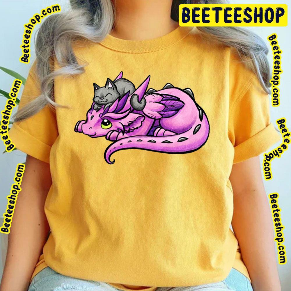 Kitty Friend With Dragon Pink Trending Unisex T-Shirt Kitty Friend With Dragon Pink Trending Unisex T-Shirt