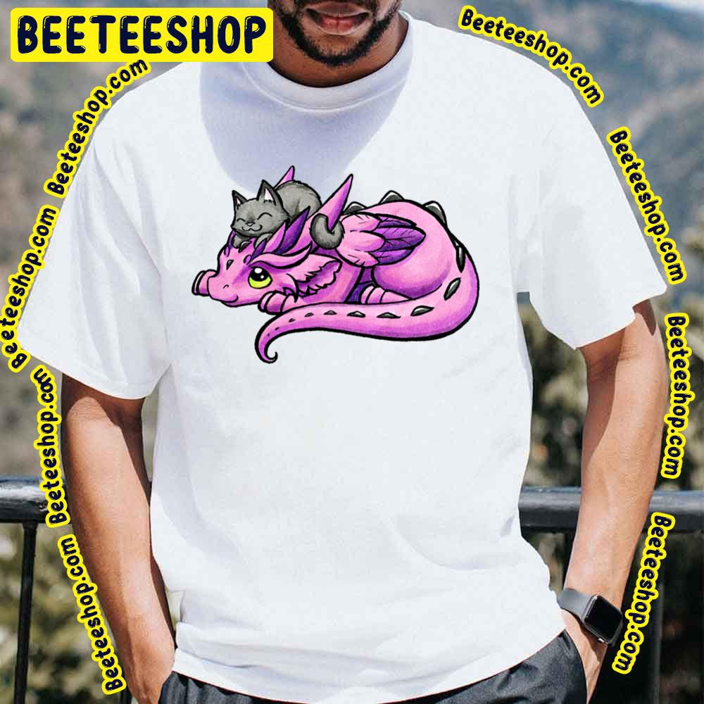 Kitty Friend With Dragon Pink Trending Unisex T-Shirt Kitty Friend With Dragon Pink Trending Unisex T-Shirt