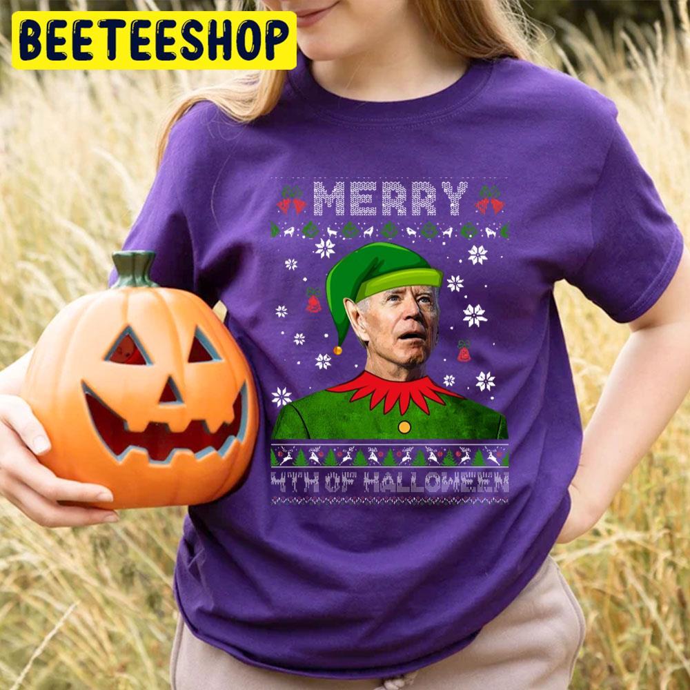 Merry 4th Of Halloween Santa Joe Biden Ugly Christmas Beeteeshop Trending Unisex T-Shirt Merry 4th Of Halloween Santa Joe Biden Ugly Christmas Beeteeshop Trending Unisex T-Shirt
