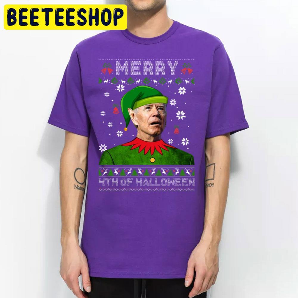 Merry 4th Of Halloween Santa Joe Biden Ugly Christmas Beeteeshop Trending Unisex T-Shirt Merry 4th Of Halloween Santa Joe Biden Ugly Christmas Beeteeshop Trending Unisex T-Shirt