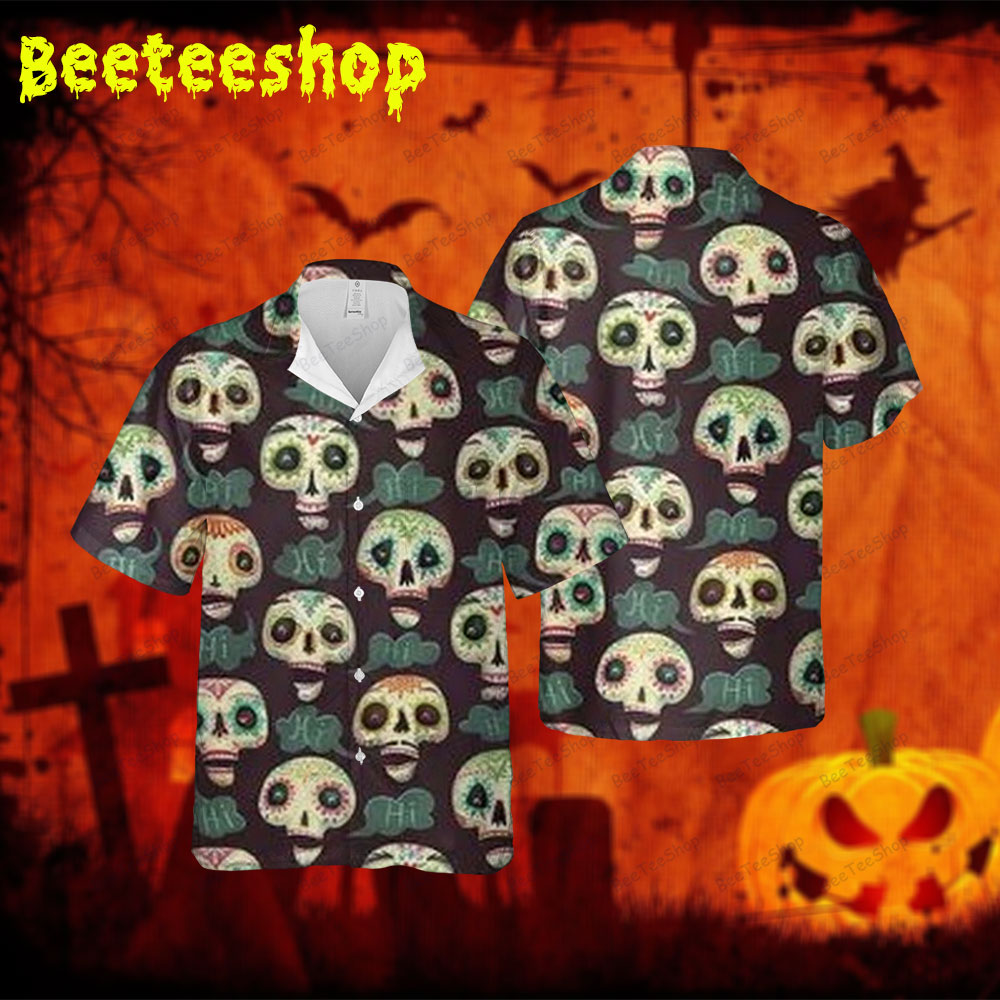 Mexico Skulls Halloween Spread Collar Hawaii Shirt Mexico Skulls Halloween Spread Collar Hawaii Shirt