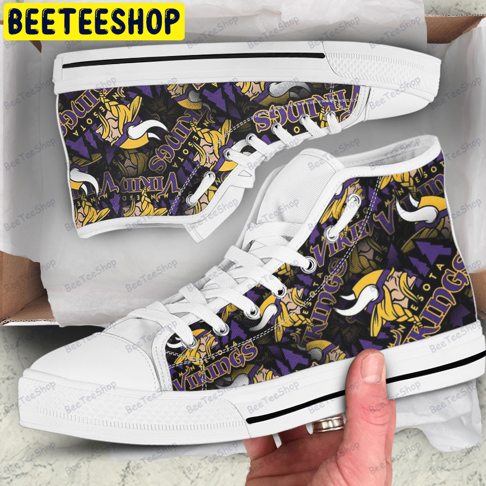 Minnesota Vikings 22 American Sports Teams Adults High Top Canvas Shoes Minnesota Vikings 22 American Sports Teams Adults High Top Canvas Shoes