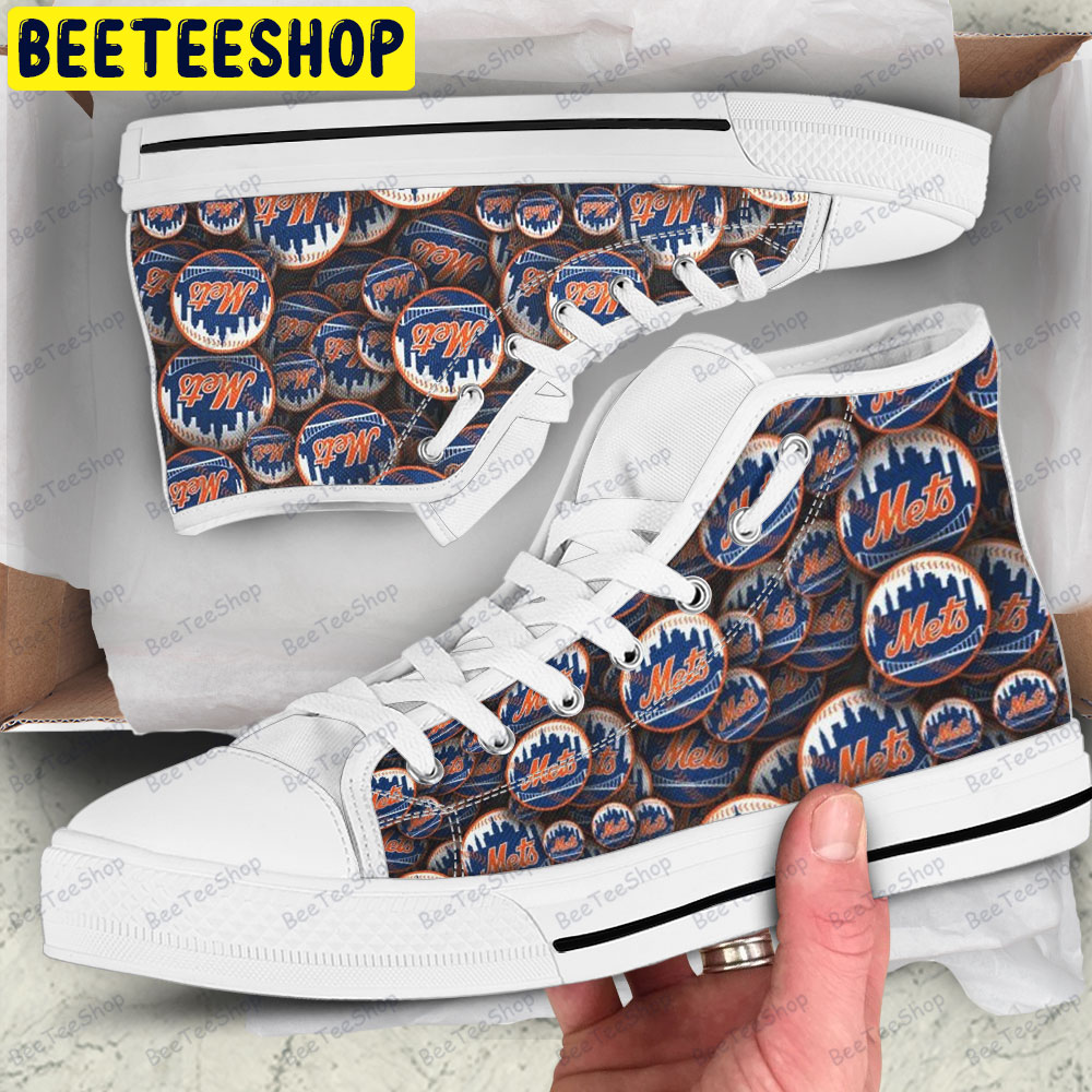 New York Mets 22 American Sports Teams Adults High Top Canvas Shoes New York Mets 22 American Sports Teams Adults High Top Canvas Shoes