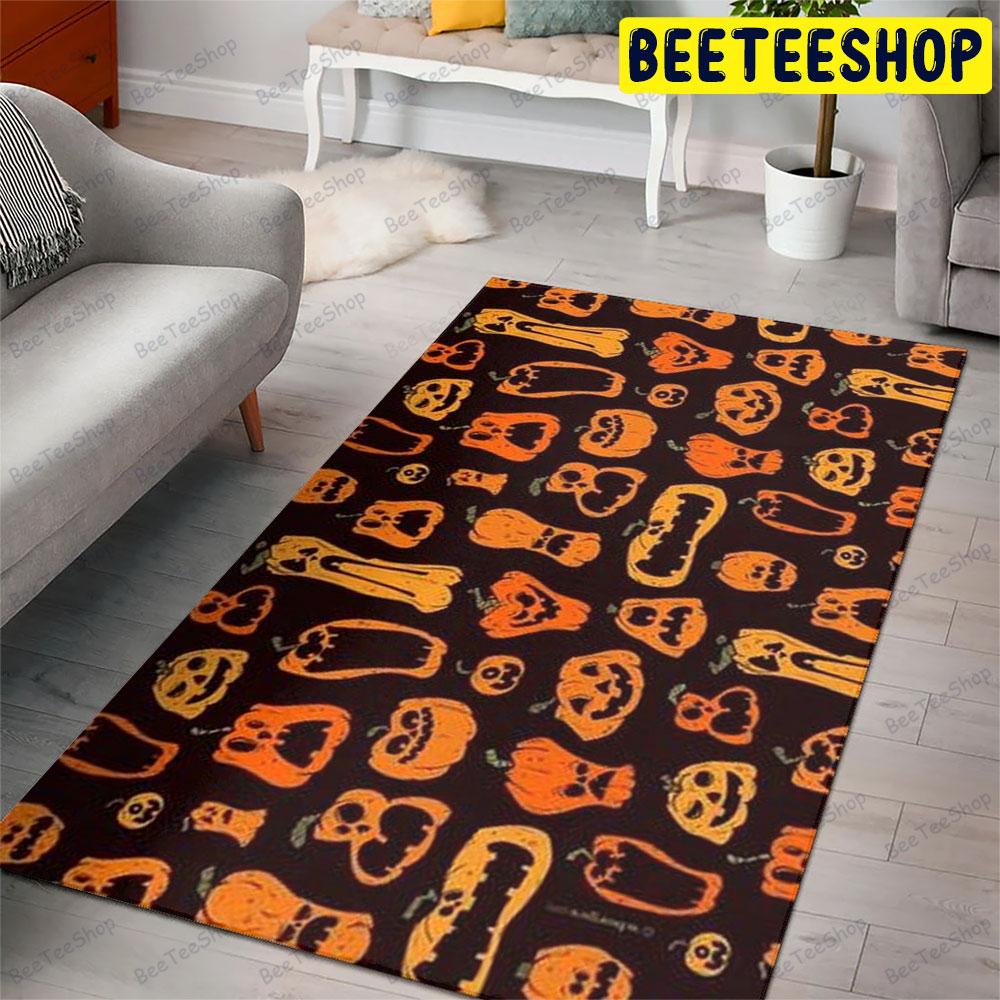 Pumpkins Halloween Pattern 082 Beeteeshop Rug Rectangle Pumpkins Halloween Pattern 082 Beeteeshop Rug Rectangle