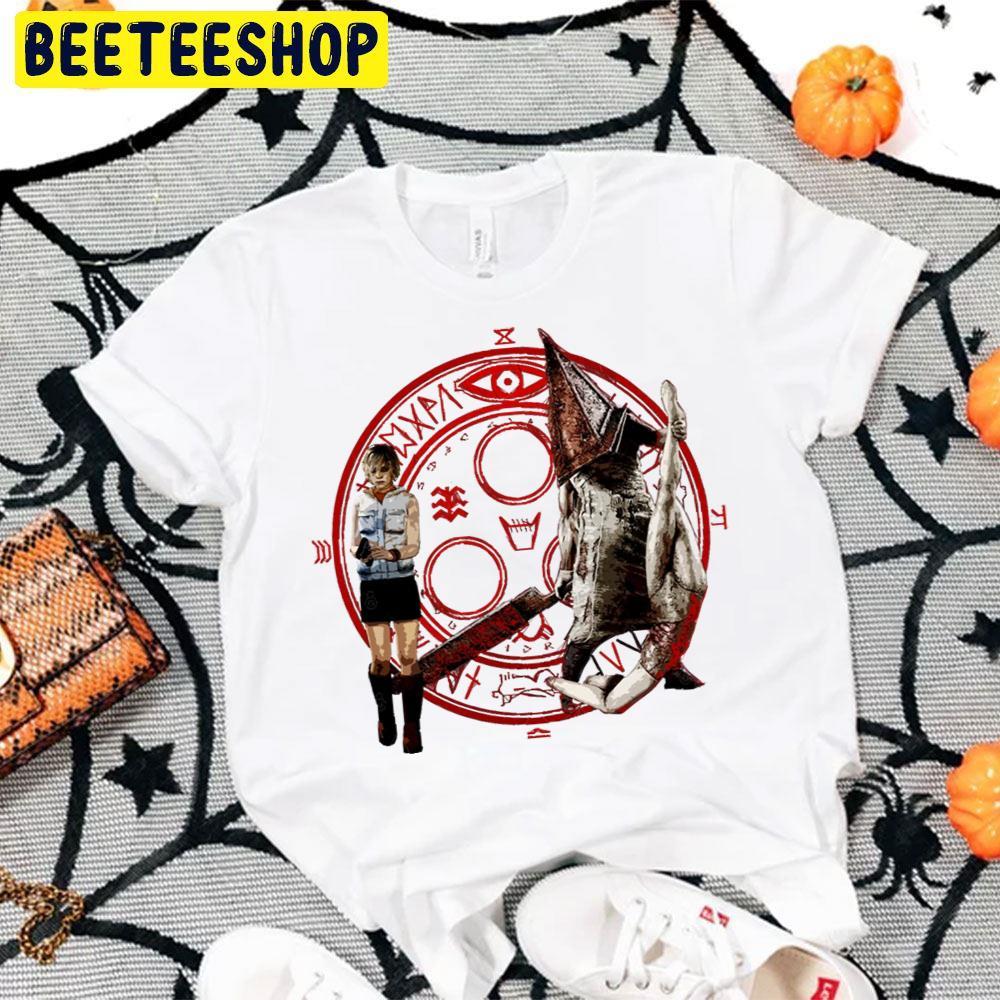 Pyramid Head And Heather Mason Silent Hill Happy Halloween Beeteeshop Trending Unisex T-Shirt Pyramid Head And Heather Mason Silent Hill Happy Halloween Beeteeshop Trending Unisex T-Shirt