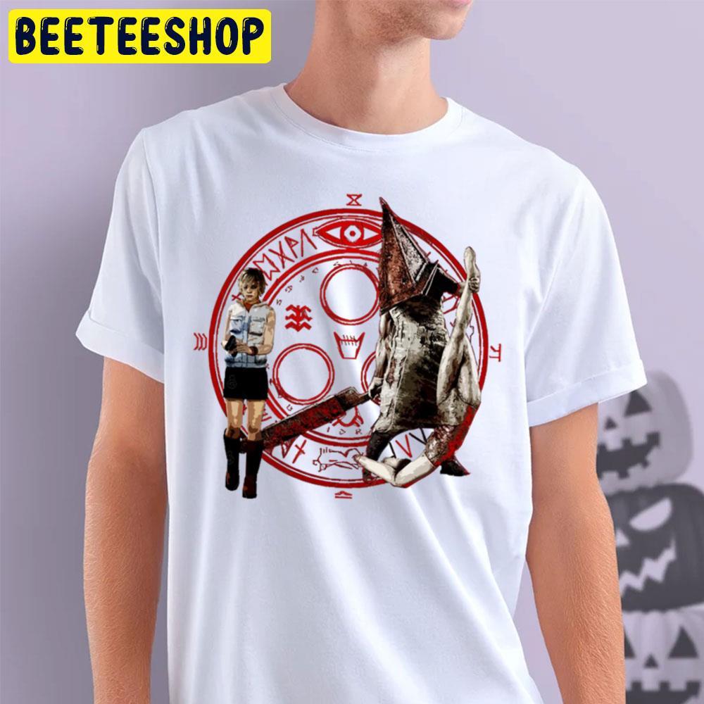 Pyramid Head And Heather Mason Silent Hill Happy Halloween Beeteeshop Trending Unisex T-Shirt Pyramid Head And Heather Mason Silent Hill Happy Halloween Beeteeshop Trending Unisex T-Shirt