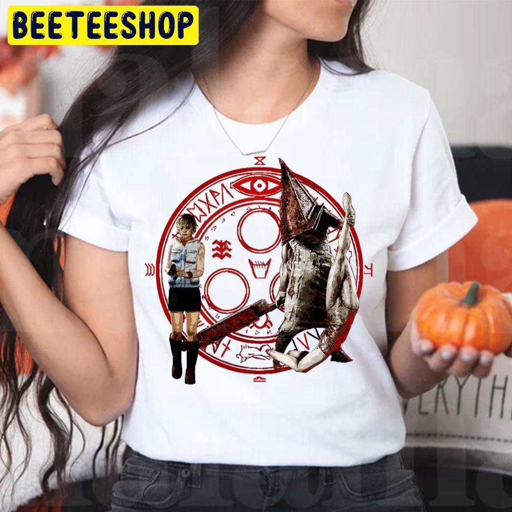 Pyramid Head And Heather Mason Silent Hill Happy Halloween Beeteeshop Trending Unisex T-Shirt Pyramid Head And Heather Mason Silent Hill Happy Halloween Beeteeshop Trending Unisex T-Shirt