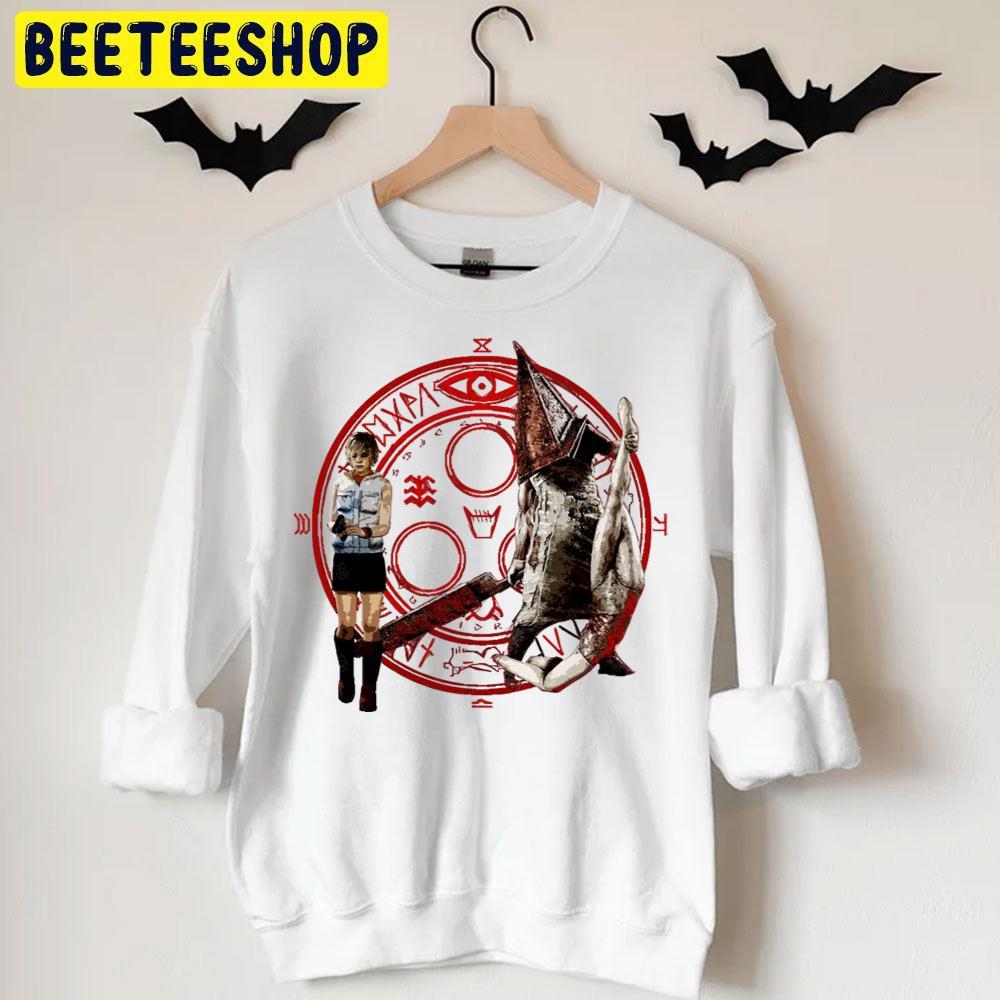 Pyramid Head And Heather Mason Silent Hill Happy Halloween Beeteeshop Trending Unisex T-Shirt Pyramid Head And Heather Mason Silent Hill Happy Halloween Beeteeshop Trending Unisex T-Shirt