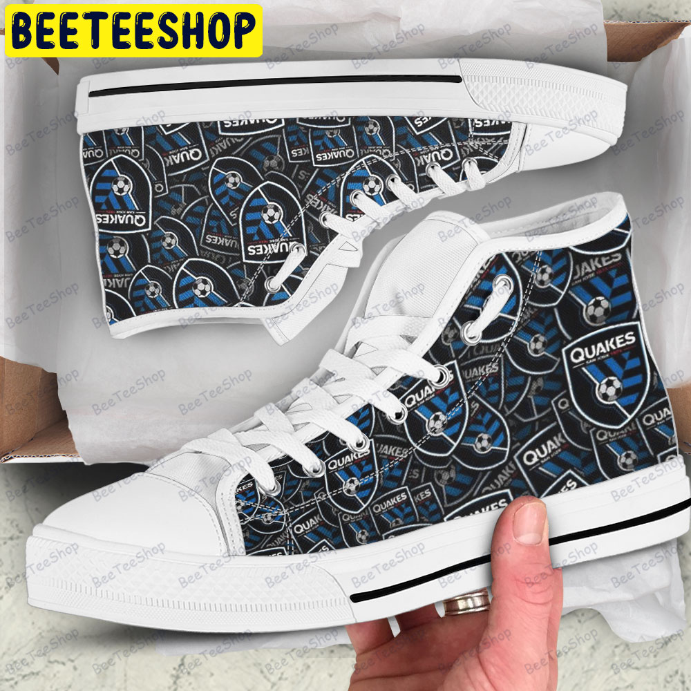 San Jose Earthquakes 22 American Sports Teams Adults High Top Canvas Shoes San Jose Earthquakes 22 American Sports Teams Adults High Top Canvas Shoes
