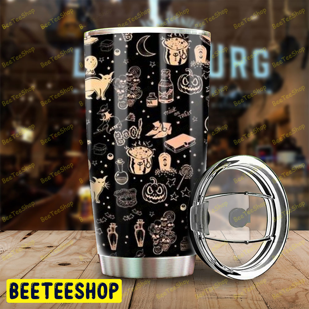 Skulls Bats Halloween Pattern Tumbler Skulls Bats Halloween Pattern Tumbler