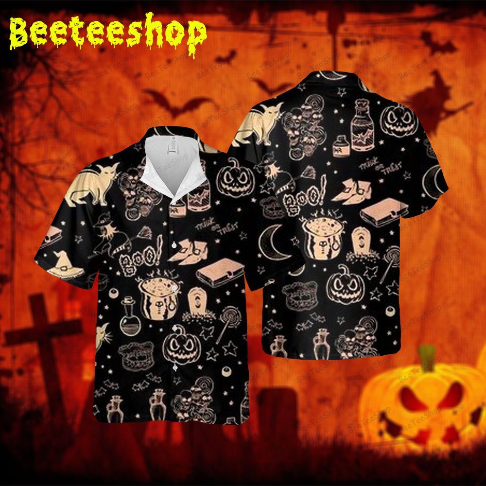 Skulls Bats Halloween Spread Collar Hawaii Shirt Skulls Bats Halloween Spread Collar Hawaii Shirt