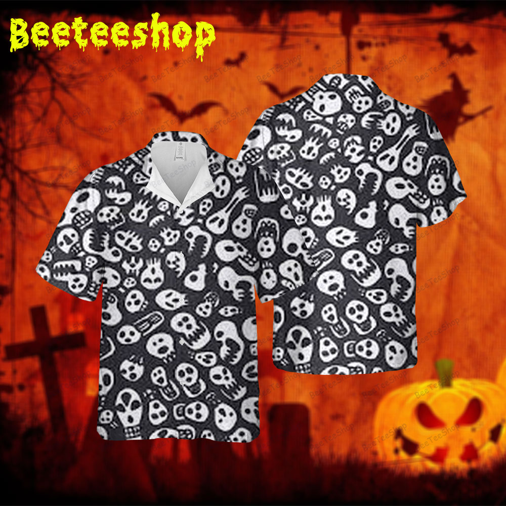 Skulls Boos Halloween 120 Spread Collar Hawaii Shirt Skulls Boos Halloween 120 Spread Collar Hawaii Shirt