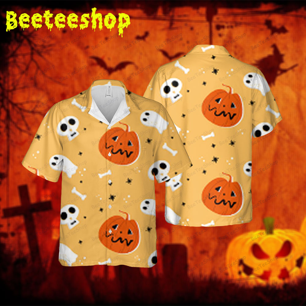 Skulls Boos Pumpkins Halloween 044 Spread Collar Hawaii Shirt Skulls Boos Pumpkins Halloween 044 Spread Collar Hawaii Shirt