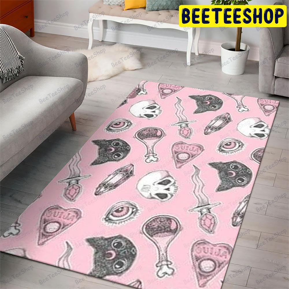 Skulls Cats Halloween Pattern Beeteeshop Rug Rectangle Skulls Cats Halloween Pattern Beeteeshop Rug Rectangle