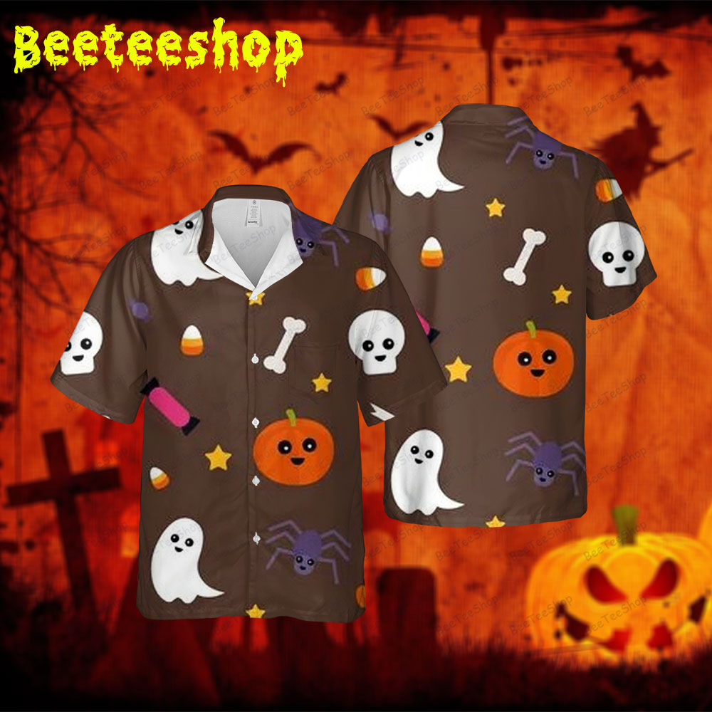 Skulls Ghosts Pumpkins Halloween 074 Spread Collar Hawaii Shirt Skulls Ghosts Pumpkins Halloween 074 Spread Collar Hawaii Shirt