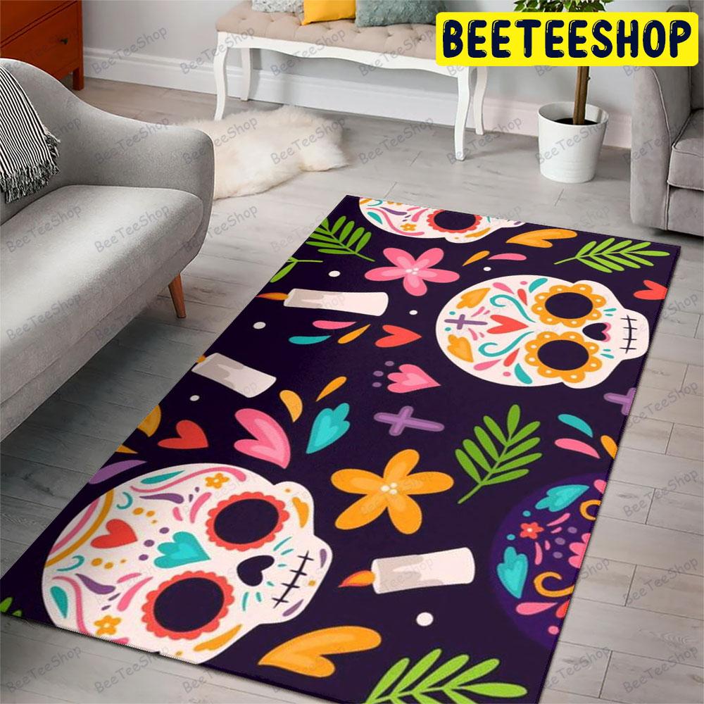 Skulls Halloween Pattern 09 Beeteeshop Rug Rectangle Skulls Halloween Pattern 09 Beeteeshop Rug Rectangle