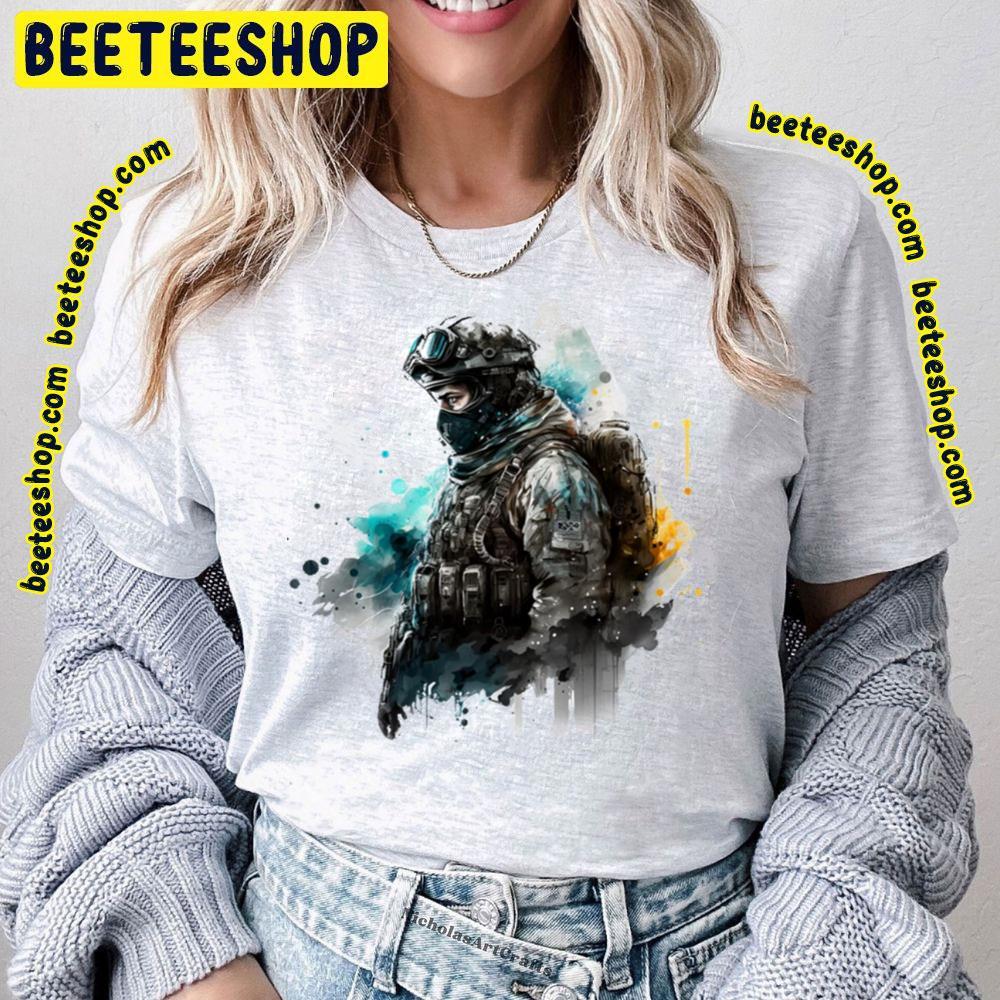 Soldier Watercolor Call Of Duty Black Ops Cold War Beeteeshop Trending Unisex T-Shirt Soldier Watercolor Call Of Duty Black Ops Cold War Beeteeshop Trending Unisex T-Shirt