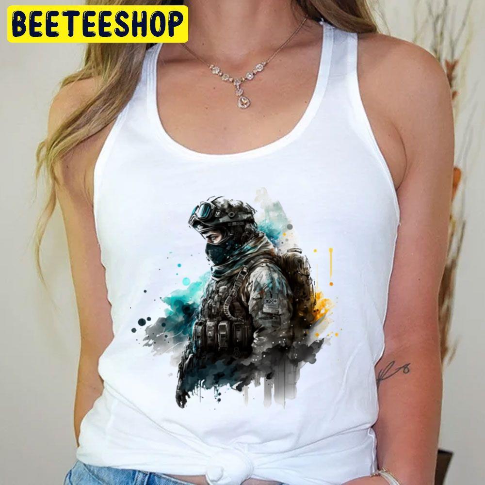 Soldier Watercolor Call Of Duty Black Ops Cold War Beeteeshop Trending Unisex T-Shirt Soldier Watercolor Call Of Duty Black Ops Cold War Beeteeshop Trending Unisex T-Shirt