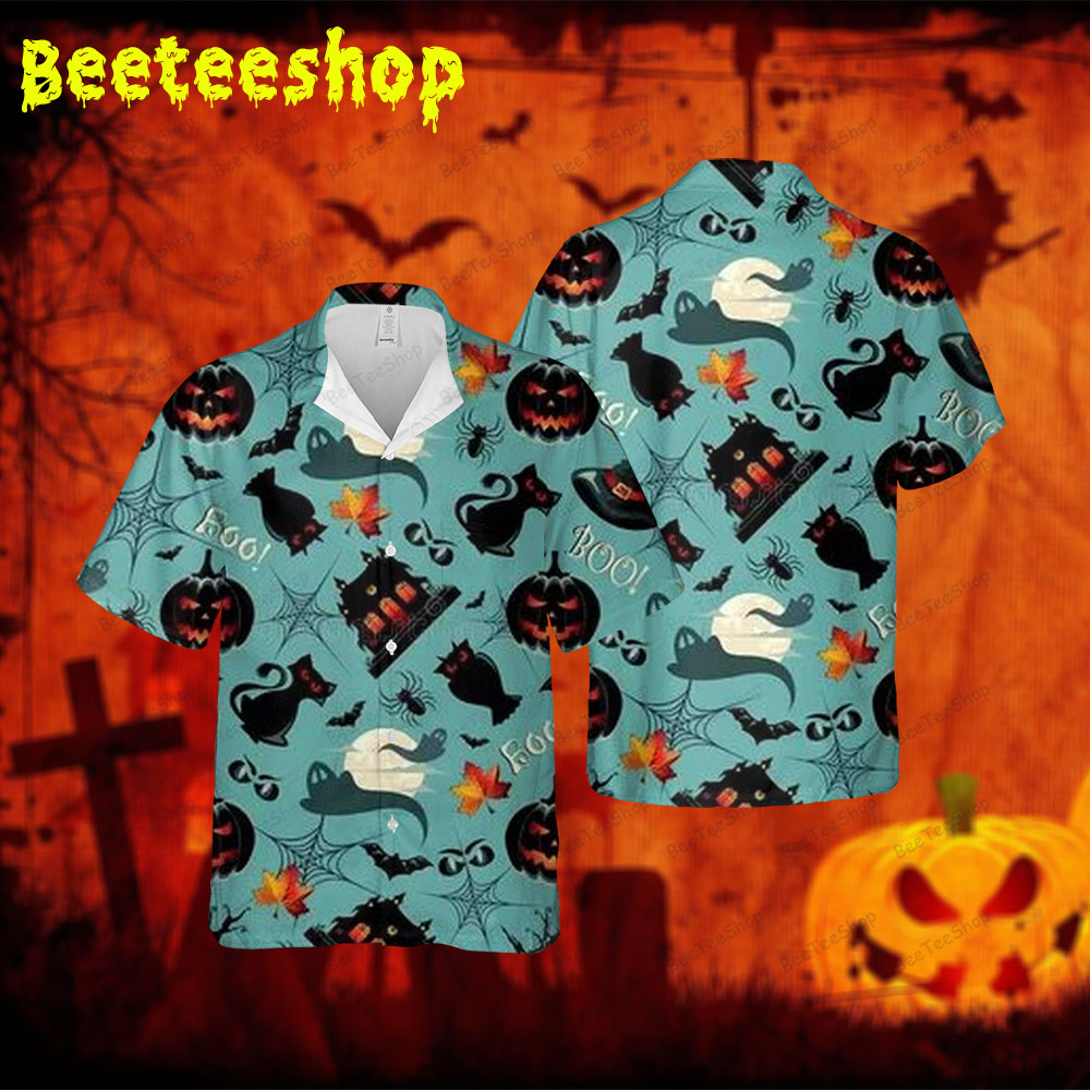 Spiders Bats Cats Ghosts Pumpkins Halloween 164 Spread Collar Hawaii Shirt Spiders Bats Cats Ghosts Pumpkins Halloween 164 Spread Collar Hawaii Shirt