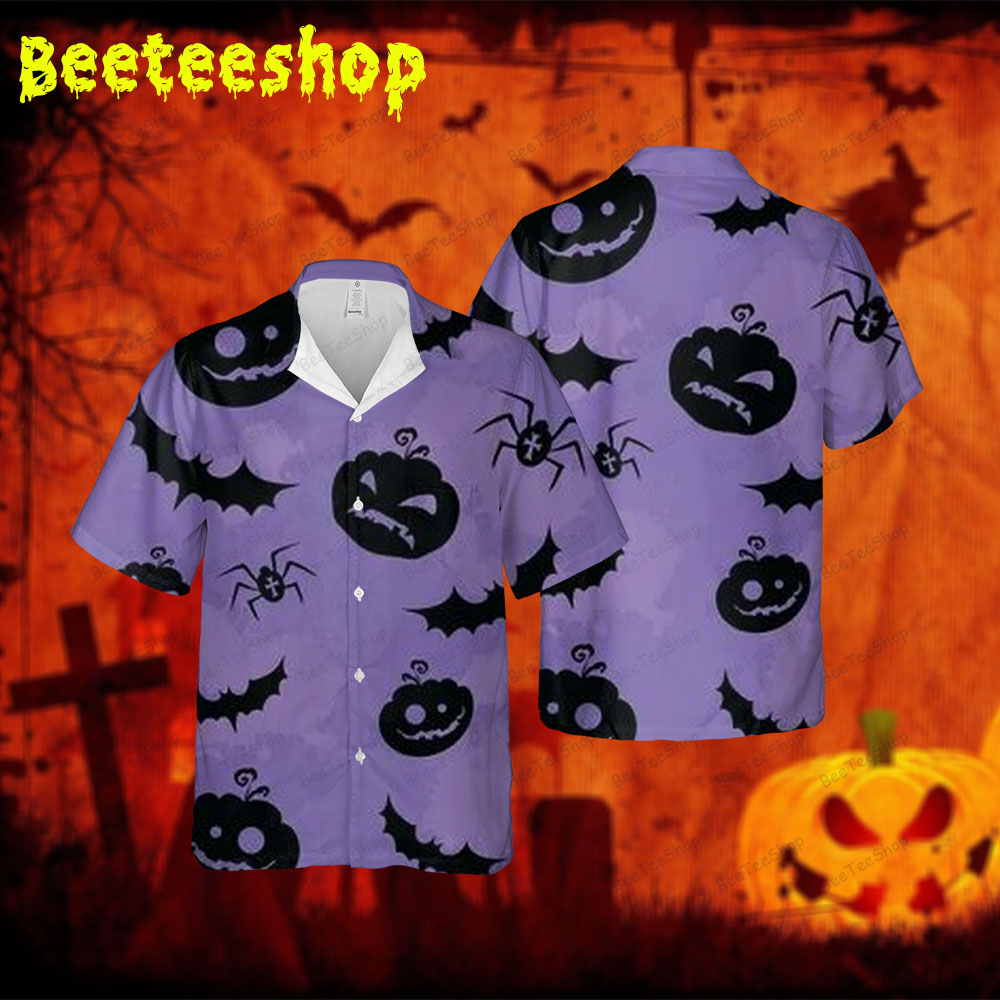 Spiders Bats Pumpkins Halloween 031 Spread Collar Hawaii Shirt Spiders Bats Pumpkins Halloween 031 Spread Collar Hawaii Shirt