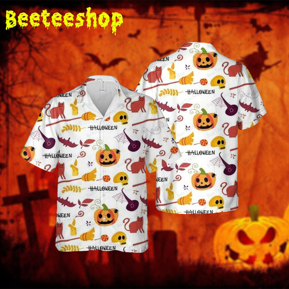 Spiders Bats Pumpkins Halloween 263 Spread Collar Hawaii Shirt Spiders Bats Pumpkins Halloween 263 Spread Collar Hawaii Shirt
