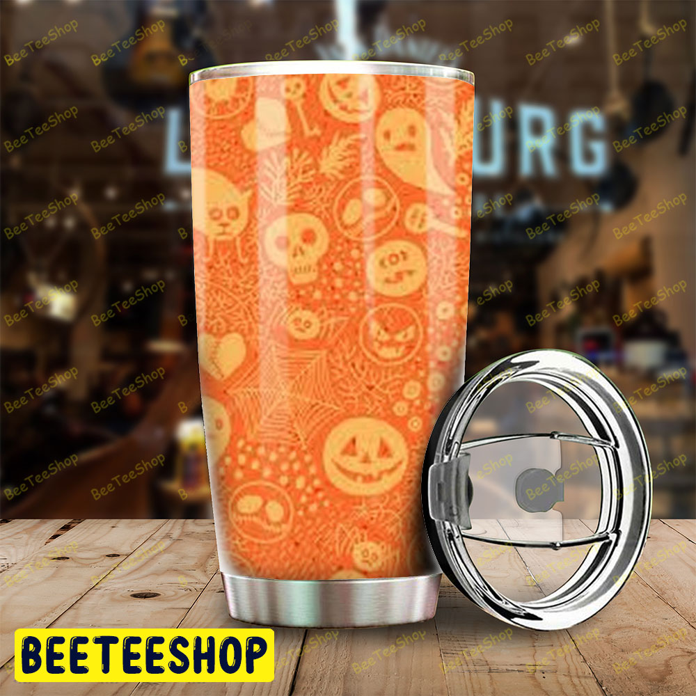 Spiders Cats Boos Halloween Pattern Tumbler Spiders Cats Boos Halloween Pattern Tumbler