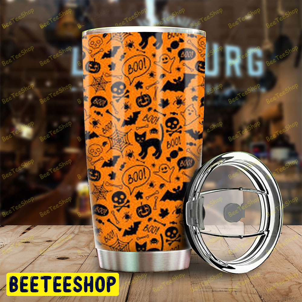 Spiders Skulls Bats Cats Boos Halloween Pattern Tumbler Spiders Skulls Bats Cats Boos Halloween Pattern Tumbler
