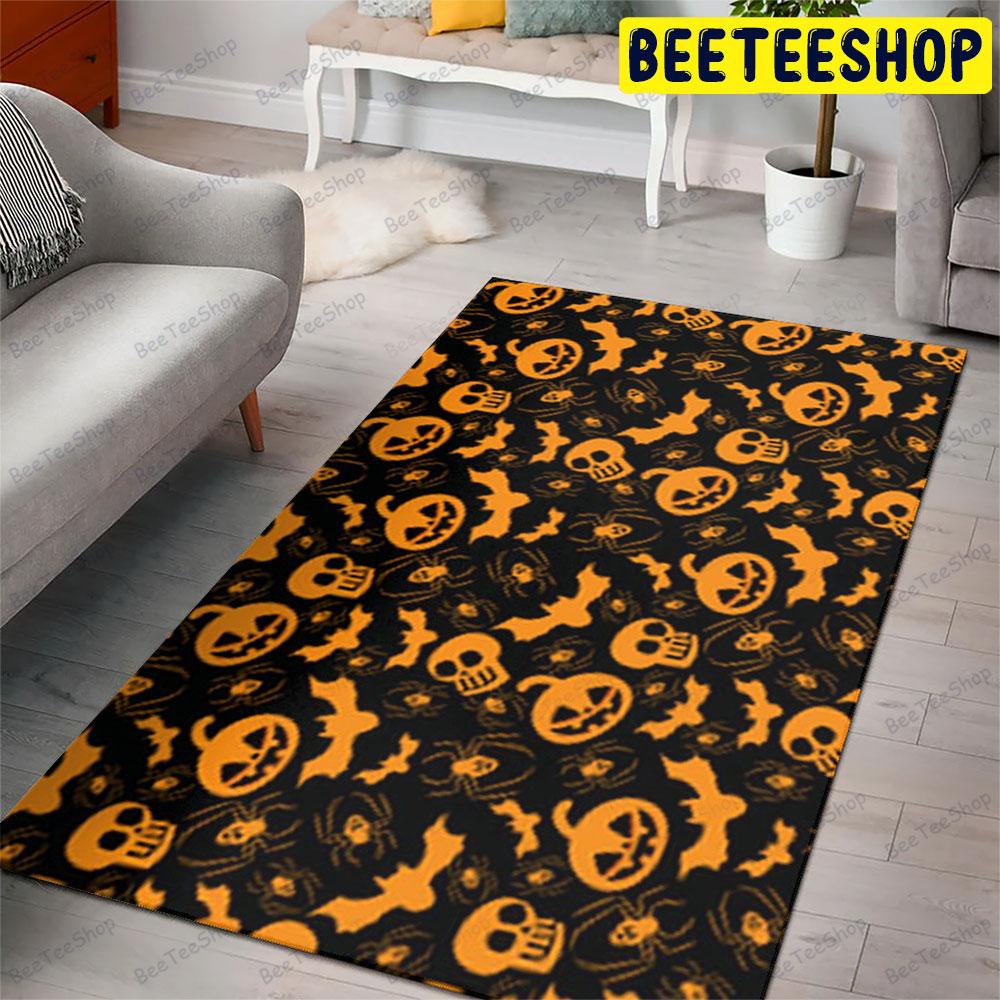 Spiders Skulls Bats Halloween Pattern Beeteeshop Rug Rectangle Spiders Skulls Bats Halloween Pattern Beeteeshop Rug Rectangle