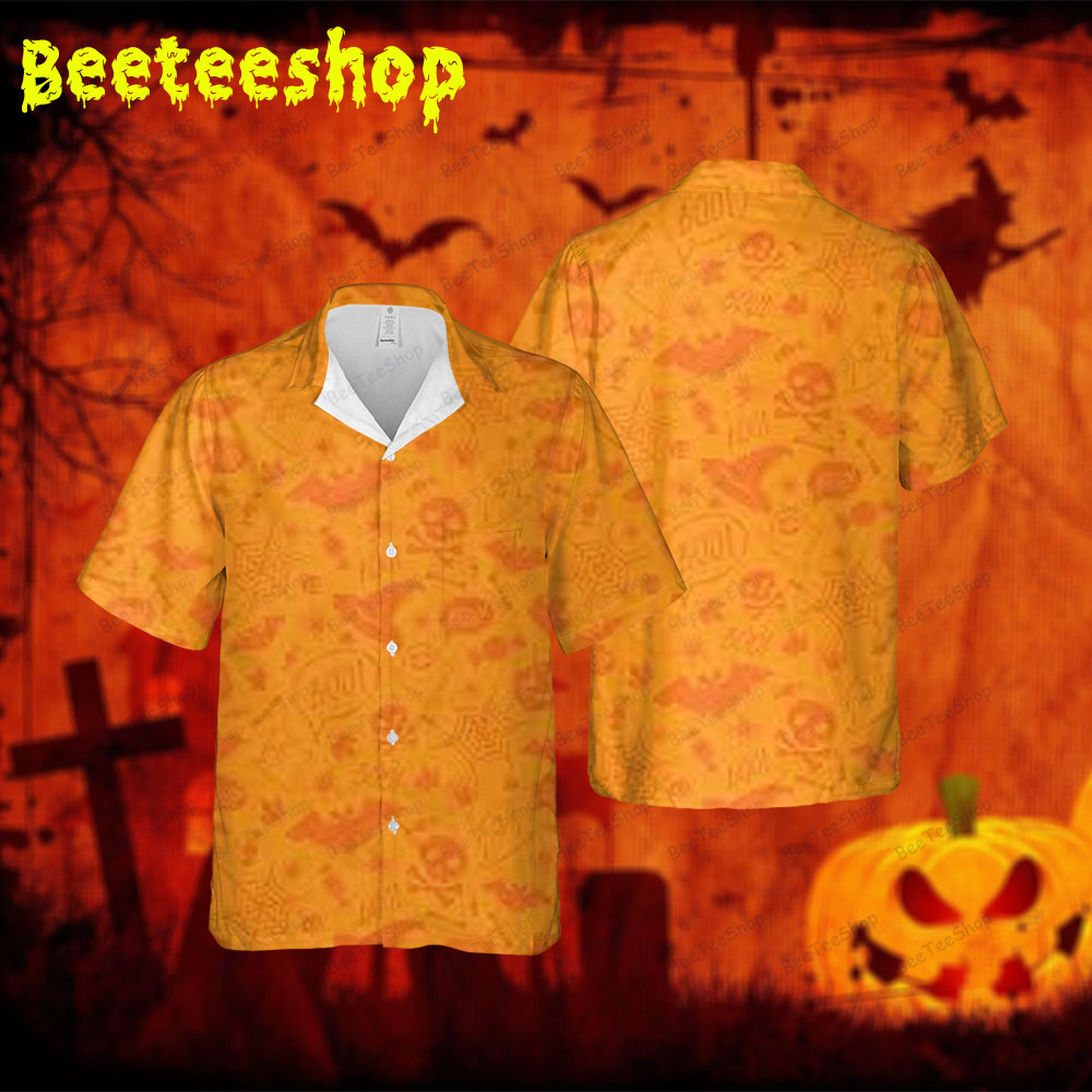 Spiders Skulls Bats Pumpkins Halloween 123 Spread Collar Hawaii Shirt Spiders Skulls Bats Pumpkins Halloween 123 Spread Collar Hawaii Shirt
