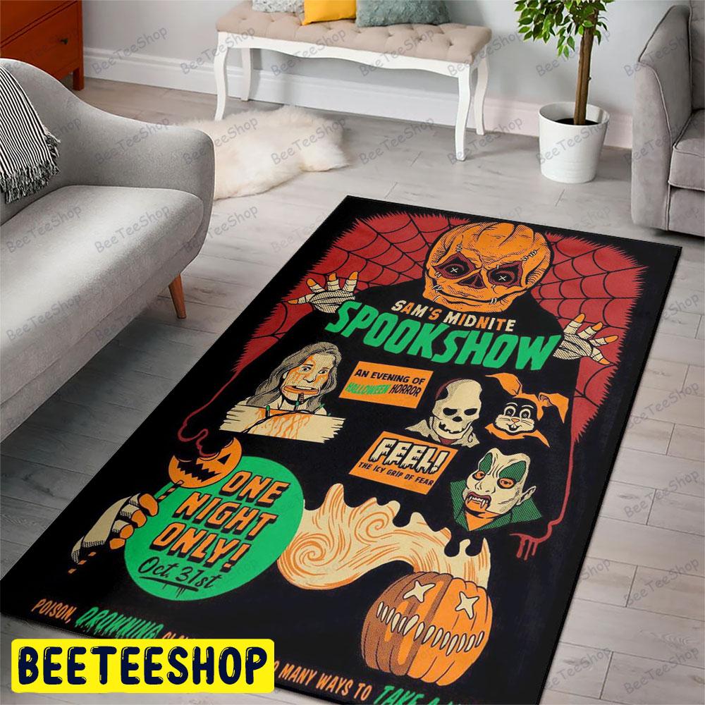 Spook Show Trick 'R Treat Halloween Beeteeshop Rug Rectangle Spook Show Trick 'R Treat Halloween Beeteeshop Rug Rectangle