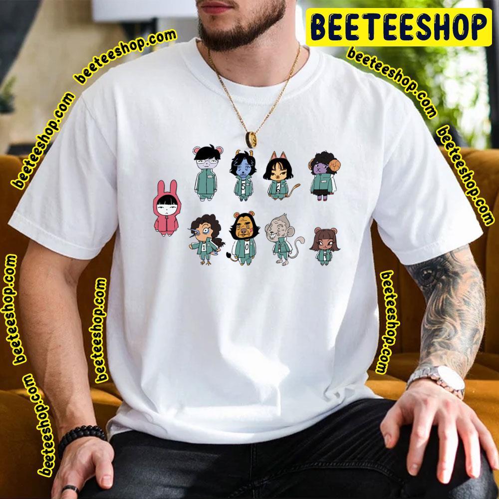 Squid Game Characters Cartoon Moovie 1 Beeteeshop Trending Unisex T-Shirt Squid Game Characters Cartoon Moovie 1 Beeteeshop Trending Unisex T-Shirt
