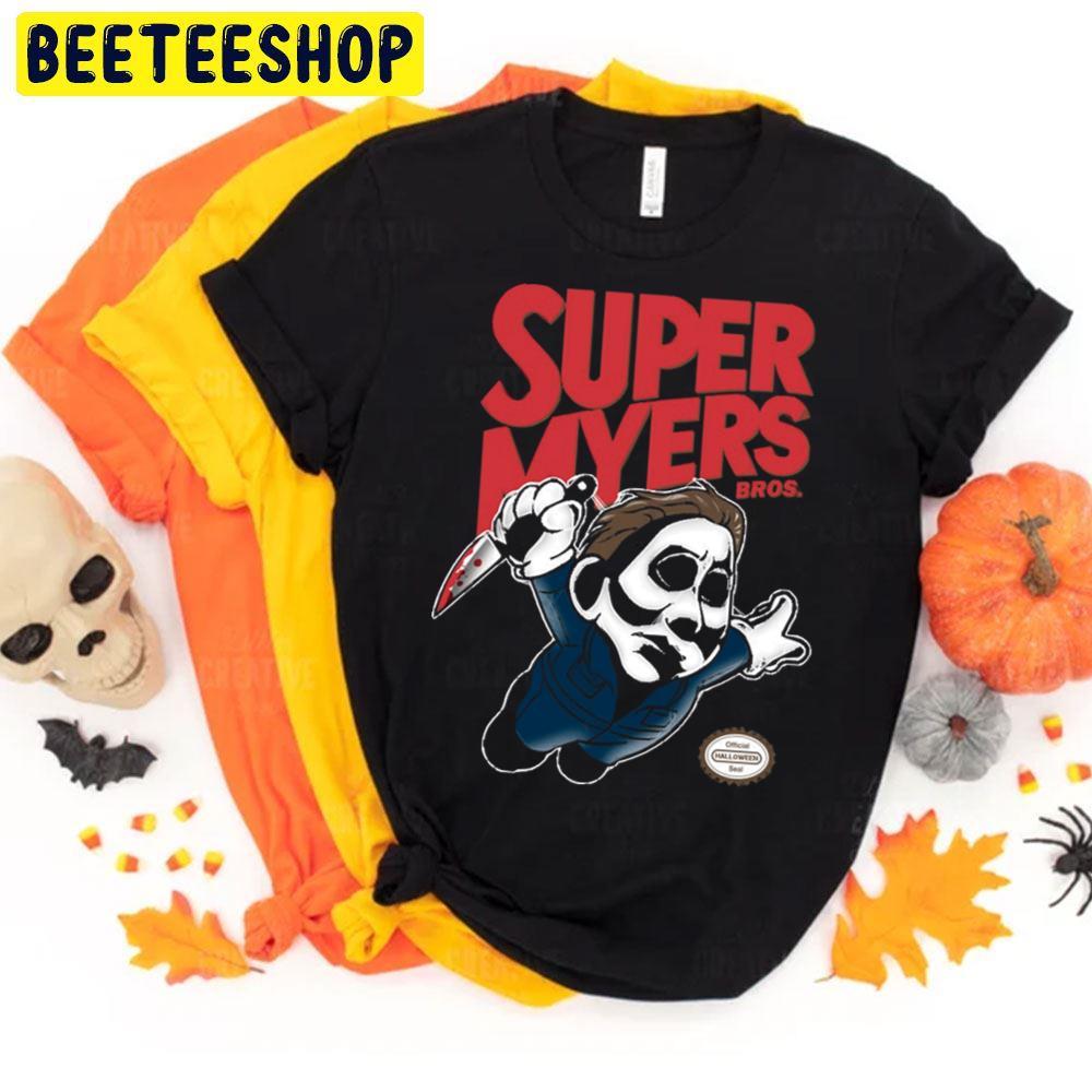 Super Myers Bros Happy Halloween Beeteeshop Trending Unisex T-Shirt Super Myers Bros Happy Halloween Beeteeshop Trending Unisex T-Shirt