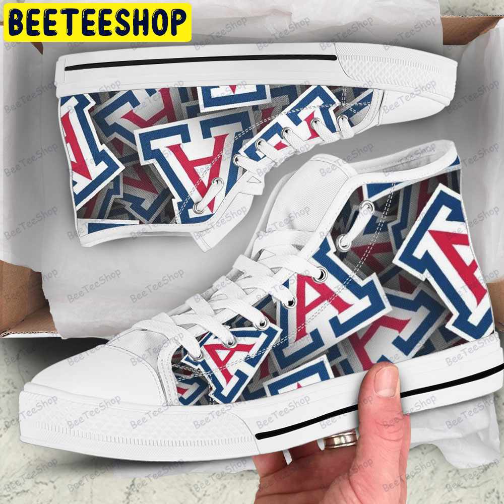 University Of Arizona 22 American Sports Teams Adults High Top Canvas Shoes University Of Arizona 22 American Sports Teams Adults High Top Canvas Shoes