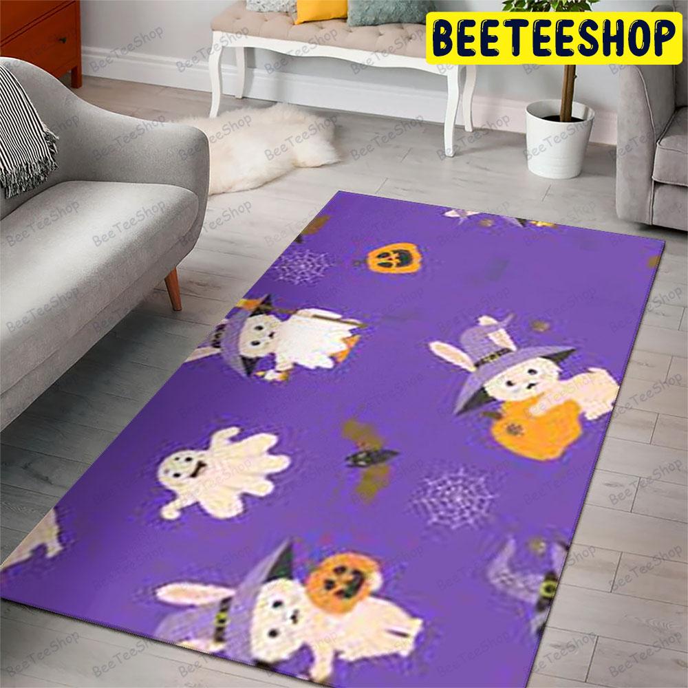 Witch Hats Spiders Ghosts Pumpkins Halloween Pattern Beeteeshop Rug Rectangle Witch Hats Spiders Ghosts Pumpkins Halloween Pattern Beeteeshop Rug Rectangle