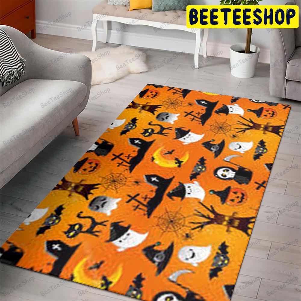 Witch Hats Witchs Spiders Boos Halloween Pattern Beeteeshop Rug Rectangle Witch Hats Witchs Spiders Boos Halloween Pattern Beeteeshop Rug Rectangle
