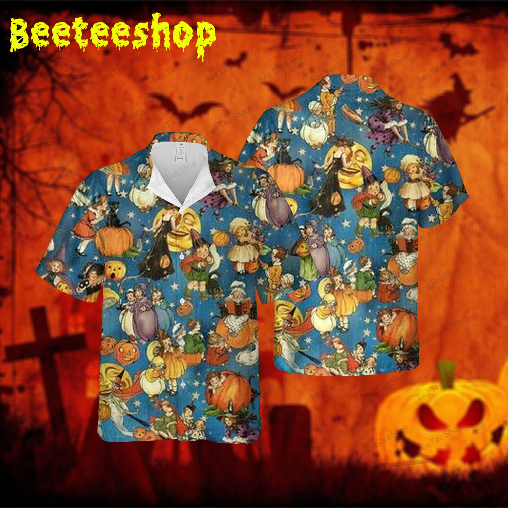Witchs Pumpkins Halloween 120 Spread Collar Hawaii Shirt Witchs Pumpkins Halloween 120 Spread Collar Hawaii Shirt