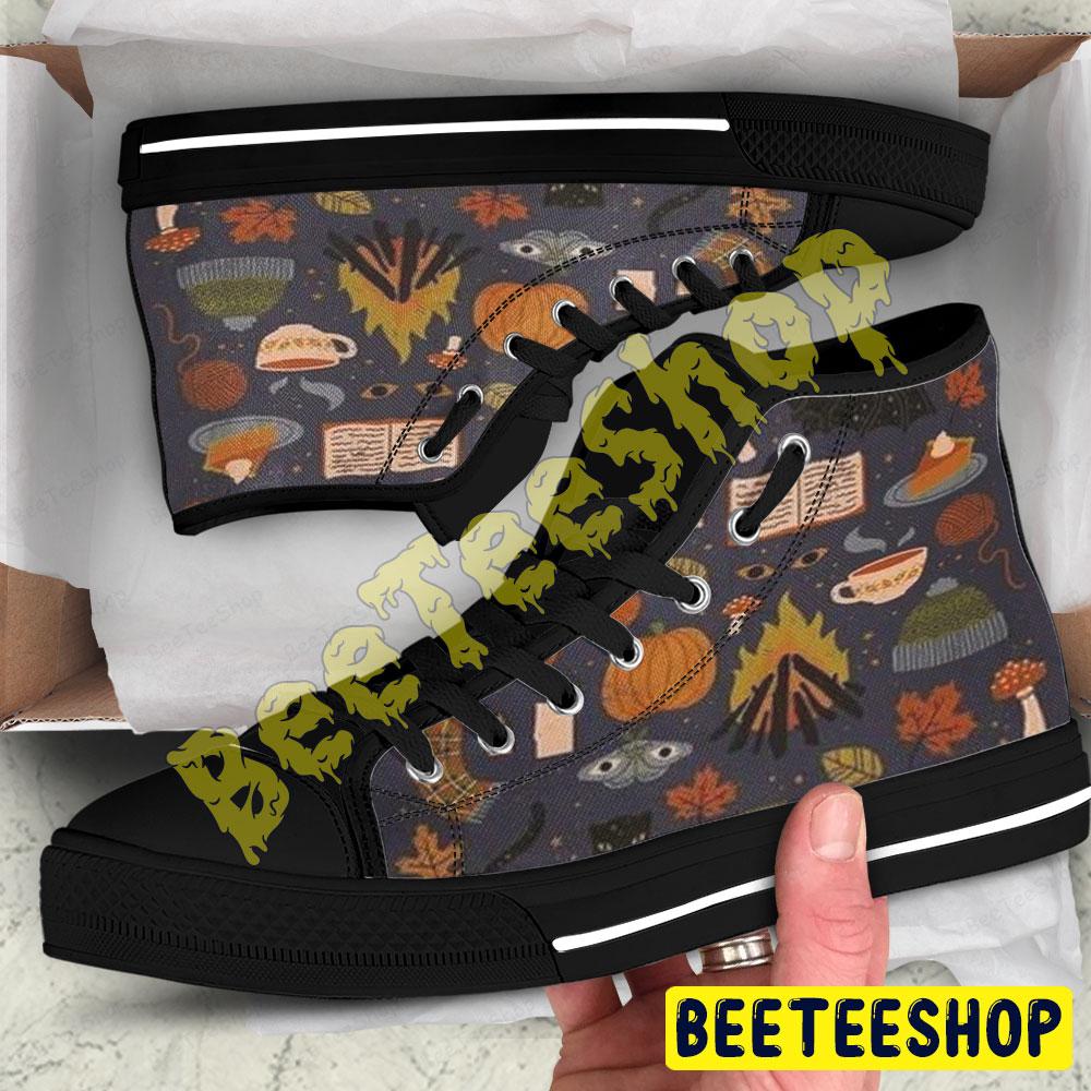 Bats Cats Pumpkins Halloween Pattern 165 Beeteeshop Adults High Top Canvas Shoes Bats Cats Pumpkins Halloween Pattern 165 Beeteeshop Adults High Top Canvas Shoes