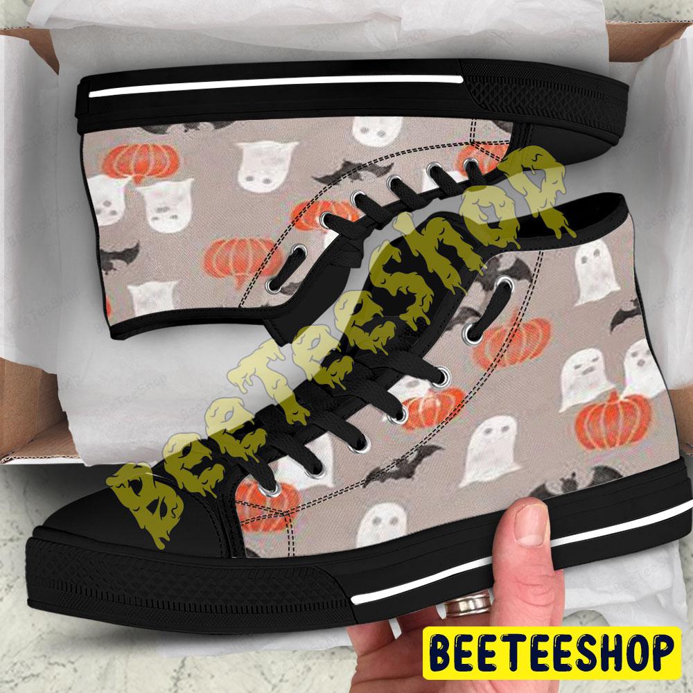 Bats Ghosts Pumpkins Halloween Pattern 157 Beeteeshop Adults High Top Canvas Shoes Bats Ghosts Pumpkins Halloween Pattern 157 Beeteeshop Adults High Top Canvas Shoes