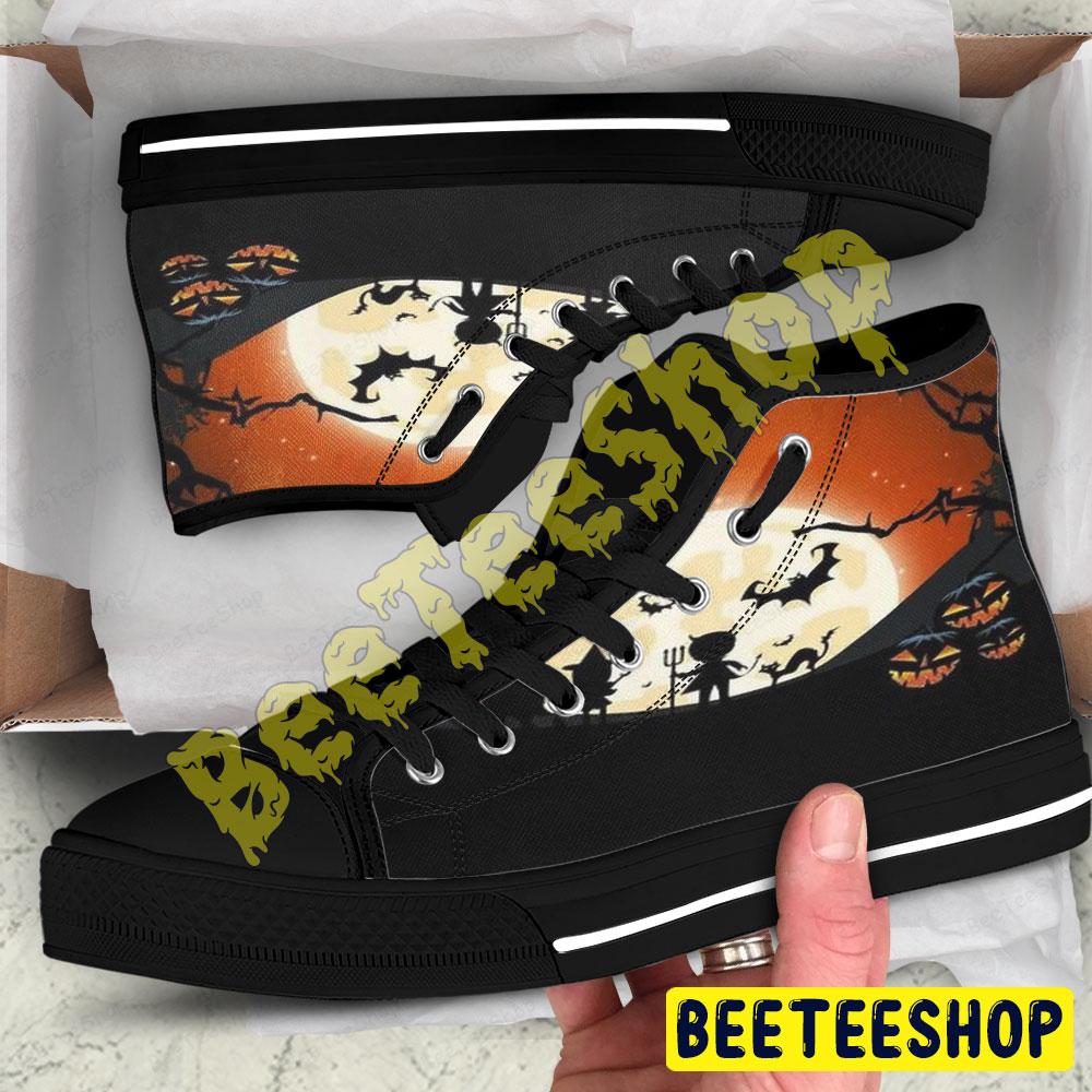 Bats Halloween Pattern 198 Beeteeshop Adults High Top Canvas Shoes Bats Halloween Pattern 198 Beeteeshop Adults High Top Canvas Shoes