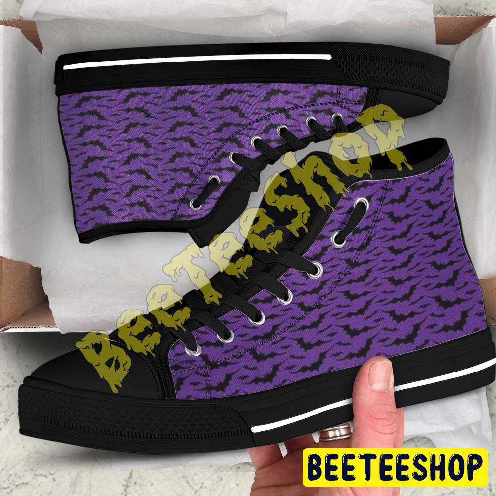 Bats Halloween Pattern 370 Beeteeshop Adults High Top Canvas Shoes Bats Halloween Pattern 370 Beeteeshop Adults High Top Canvas Shoes