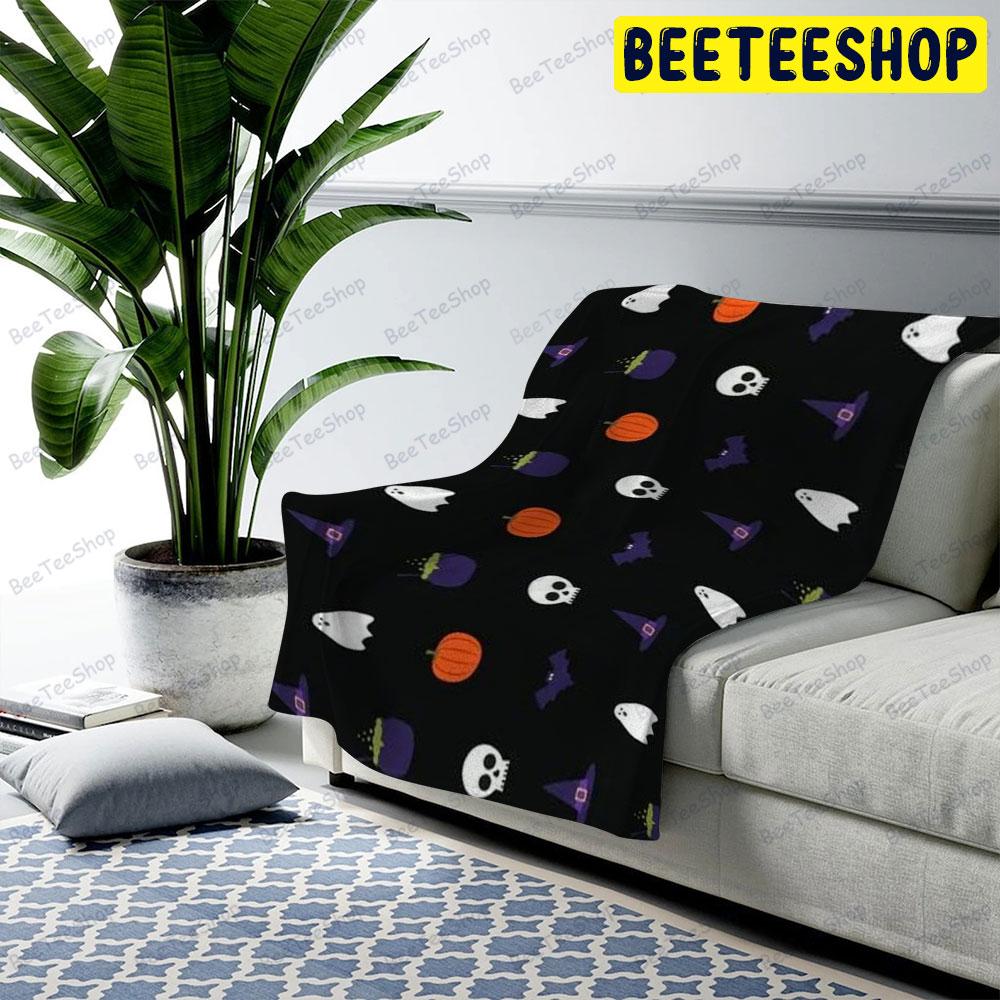 Bats Pumpkins Halloween Pattern 032 Beeteeshop US Cozy Blanket Bats Pumpkins Halloween Pattern 032 Beeteeshop US Cozy Blanket