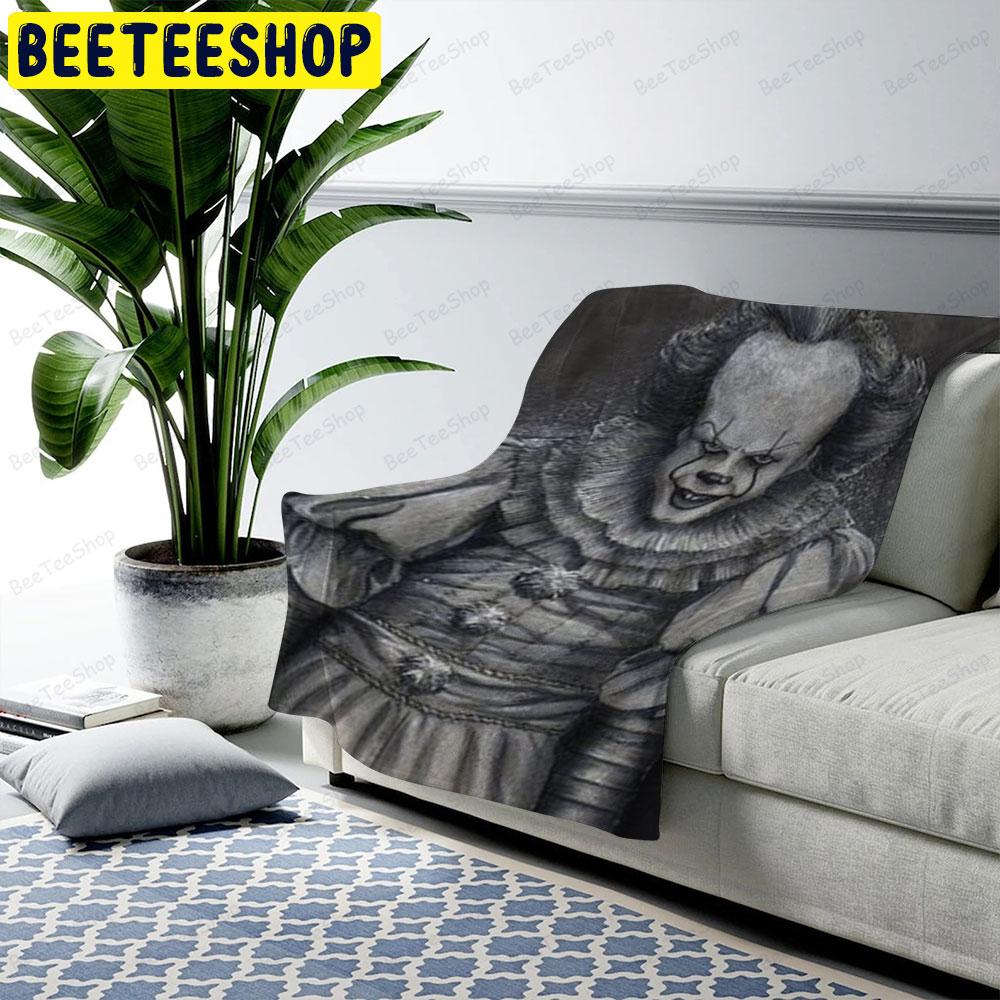 Black White Style Movie It Halloween Beeteeshop US Cozy Blanket Black White Style Movie It Halloween Beeteeshop US Cozy Blanket