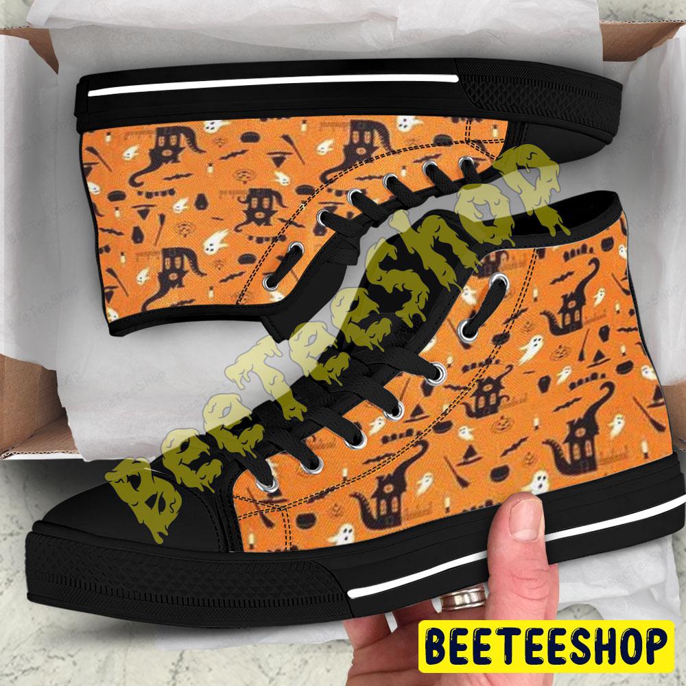 Cats Boos Halloween Pattern 091 Beeteeshop Adults High Top Canvas Shoes Cats Boos Halloween Pattern 091 Beeteeshop Adults High Top Canvas Shoes